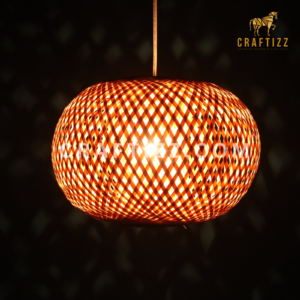 Ellipse Single Layer Ceiling Hanging Bamboo Lamp Shade