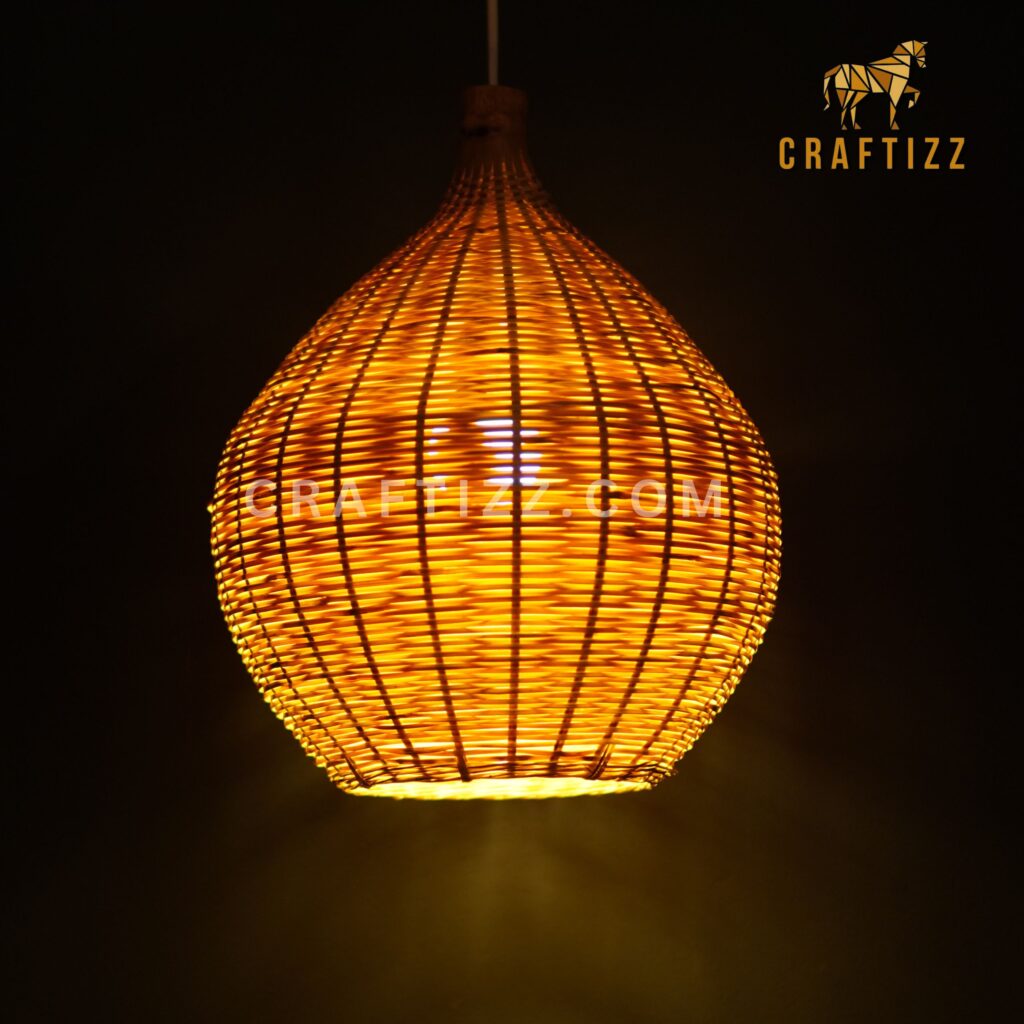 Bamboo Made Ceiling Hanging Lampshade - Craftizz.com