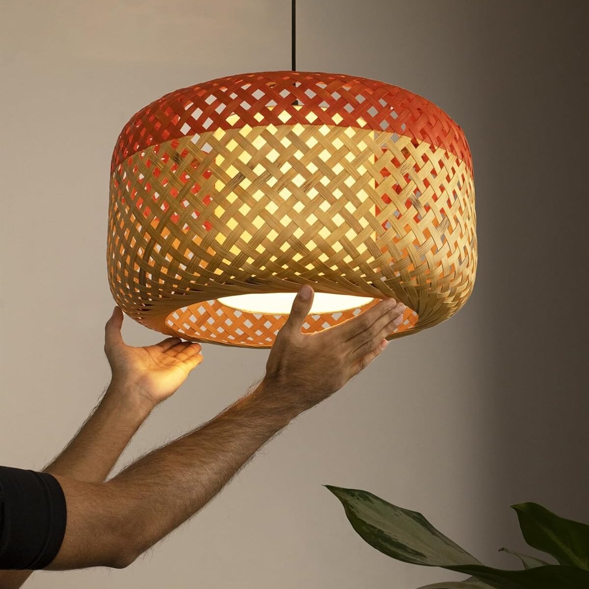 Handmade Colorful Ceiling Hanging Bamboo Lamp Shade