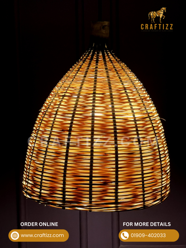 Bamboo Made Ceiling Hanging Lamp Shade Design-2 - Image 2