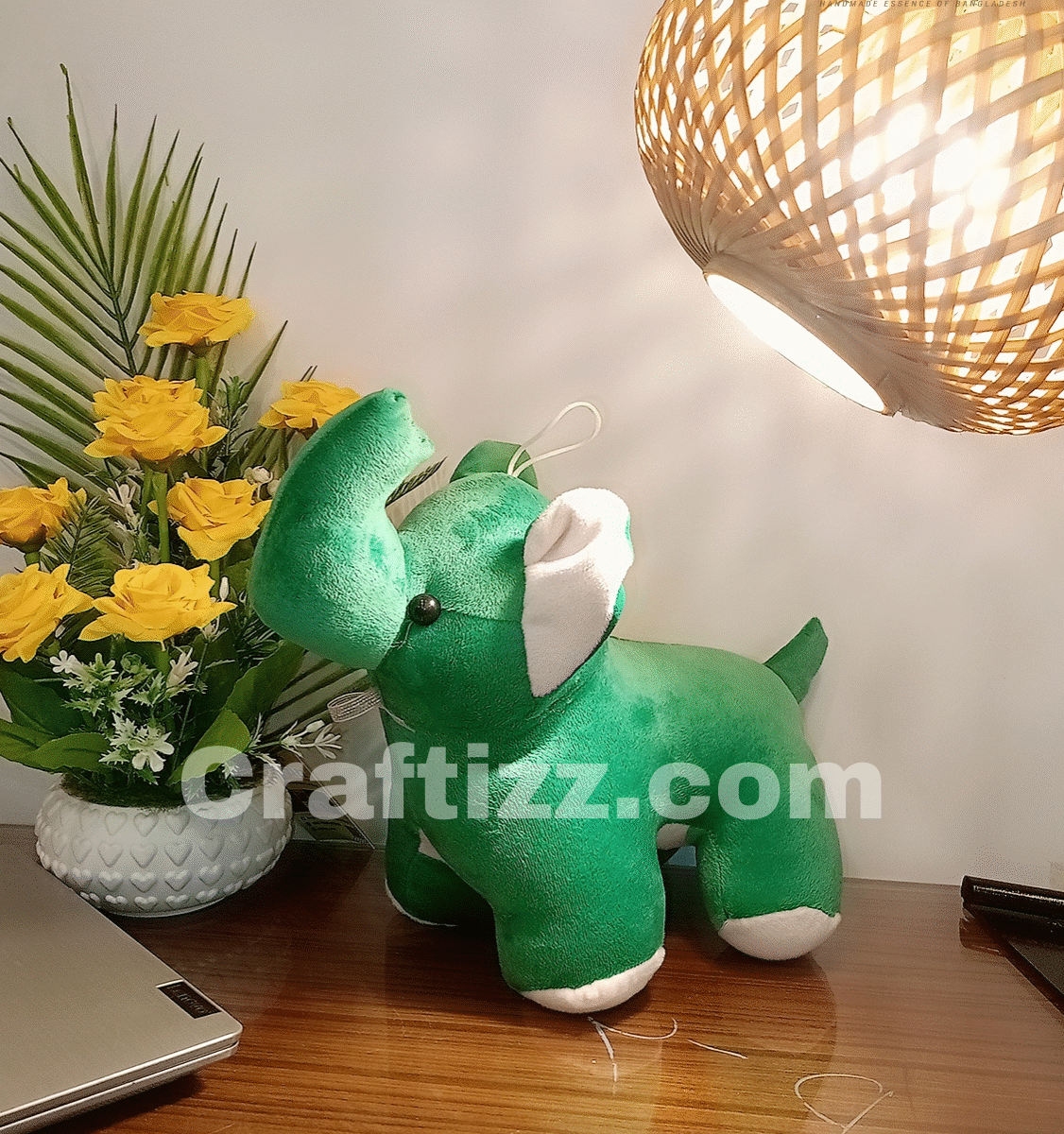 Craftizz Green elephant plush soft toy