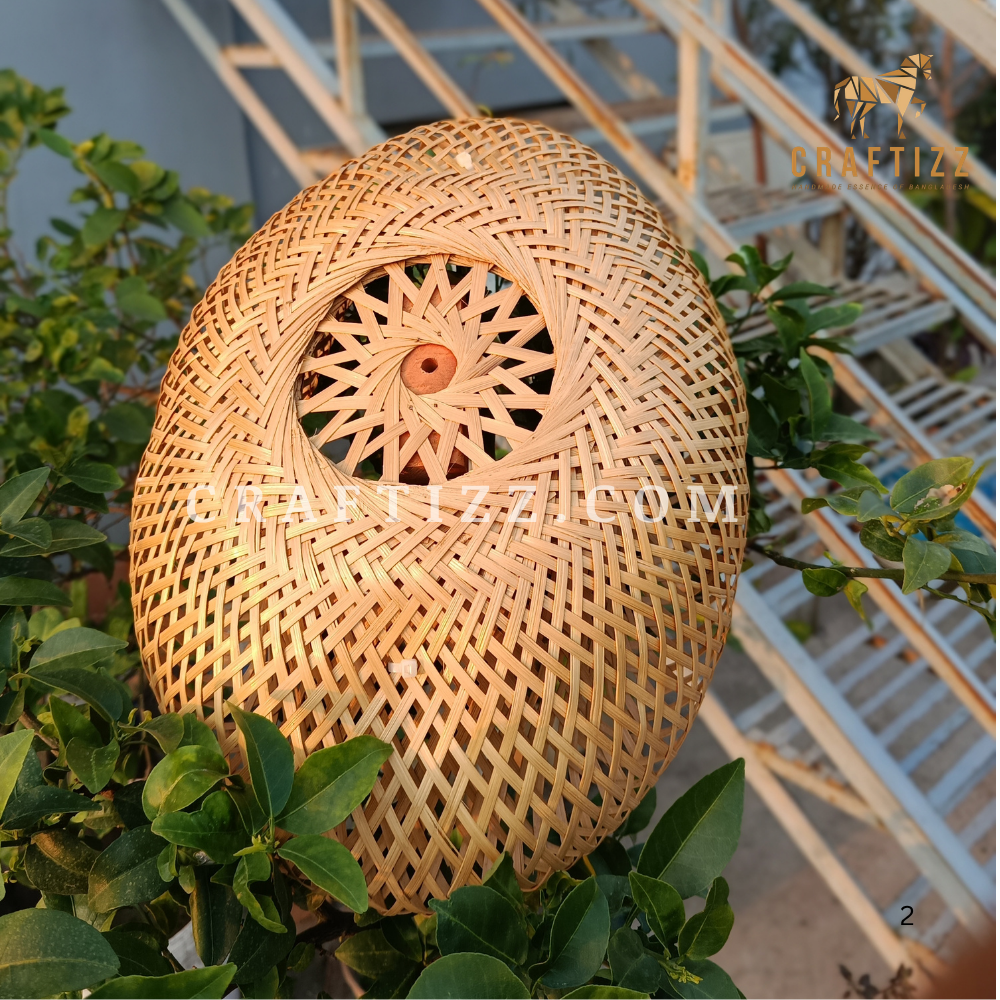 Floating Island Rattan Lampshade Handcrafted 16″ | Pendant Lamps | Hanging Ceiling Lights - Image 3