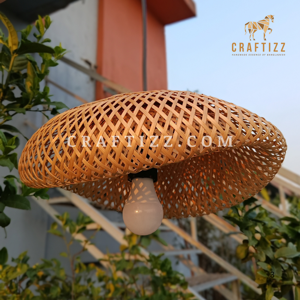 Floating Island Rattan Lampshade Handcrafted 16″ | Pendant Lamps | Hanging Ceiling Lights