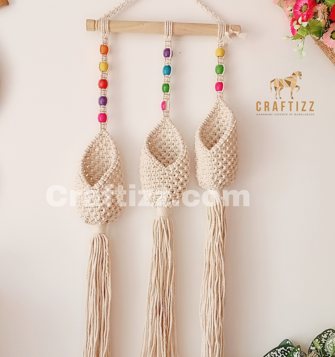 Woven Wall Hanging Flowerpot Holder