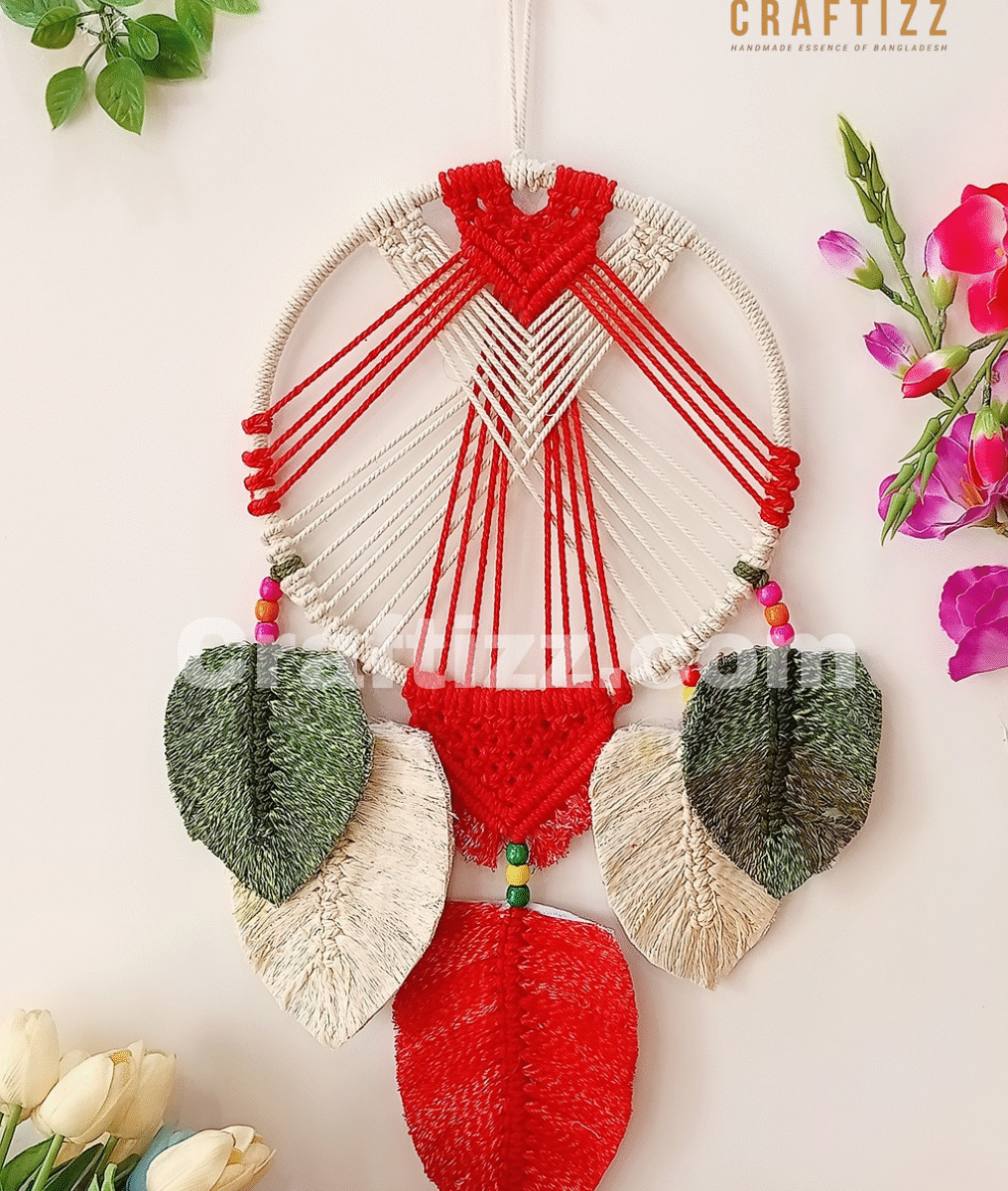 Macrame Feather Dreamcatcher: Woven Wall Art Tapestry